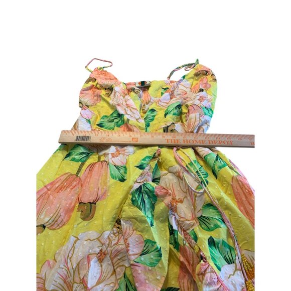 FARM Rio Yellow Asymmetrical Ruffled Maxi Dress - Picture 7 of 10